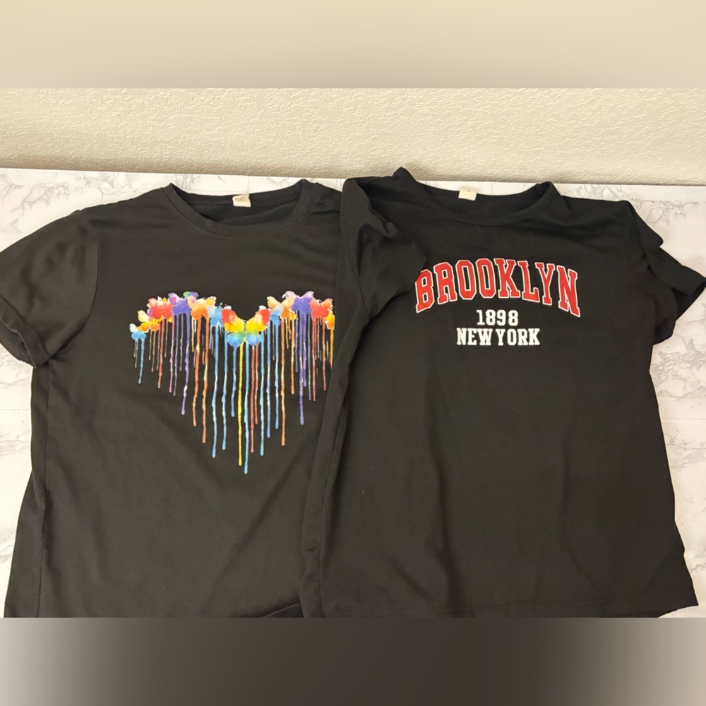 Shein Girls 11-12Y T Shirt Lot Of 5 Heart Tank Butterfly Pullover Tees​ - Picture 4 of 5